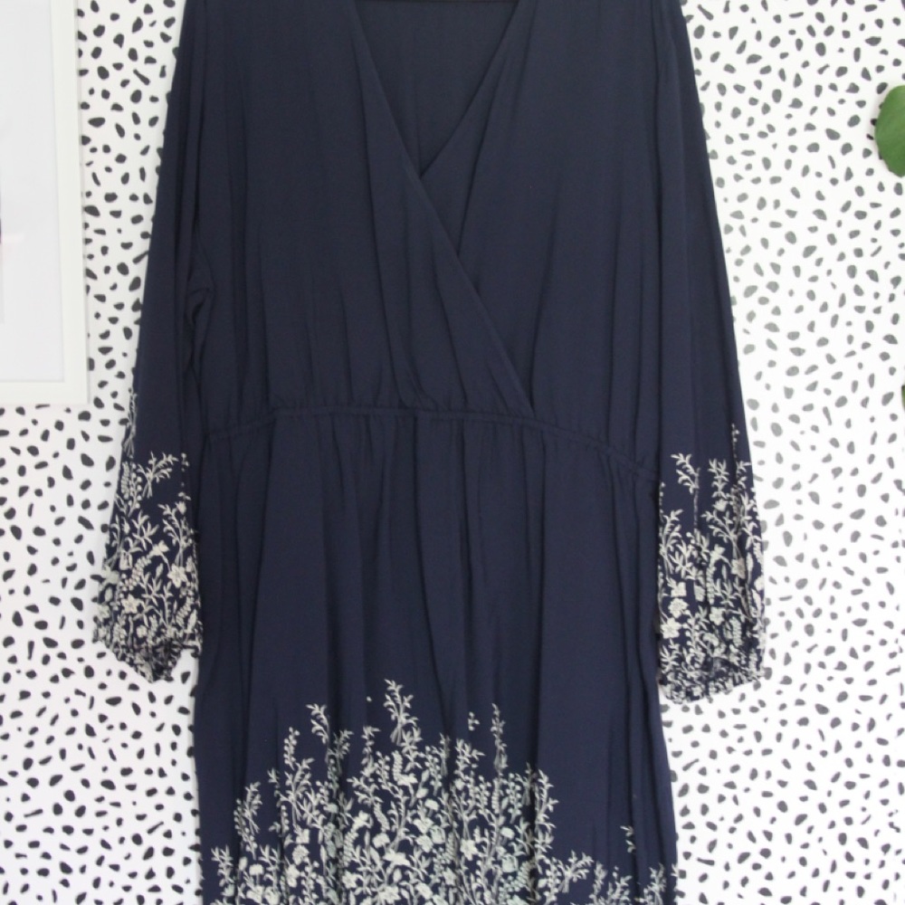 Old Navy Navy Blue Long Sleeve Dress
